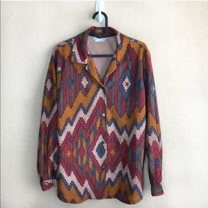 Vintage Blair Tribal Long Sleeve Button Down Top
